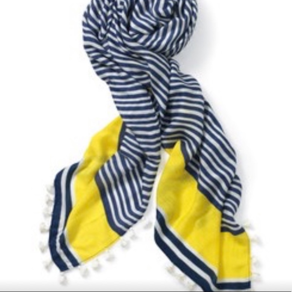 Stella & Dot Westwood Scarf - Yellow and Navy